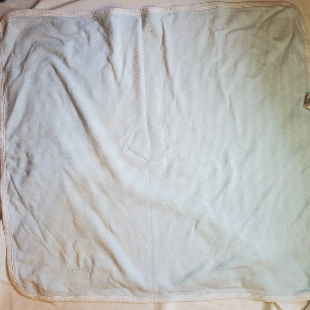 LITTLE ME Blue‎ Bear Baby Blanket White Stripes Cotton Boy Crown Cloud 25x30